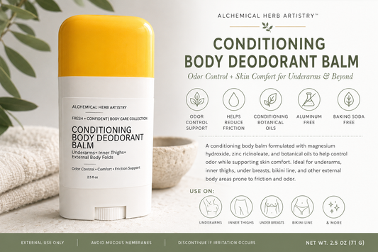 Conditioning Body Deodorant Balm|Odor Control + Skin Comfort (2.5oz)