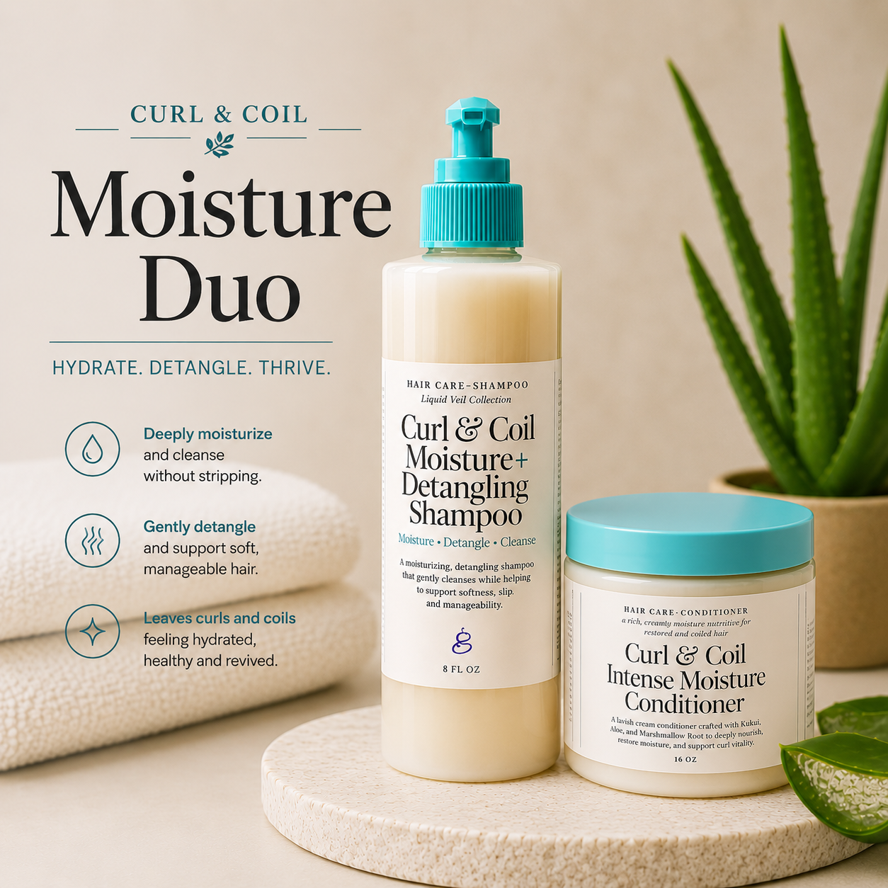 Curl & Coil Moisture Duo (4oz Shampoo+ 4oz Conditioner)