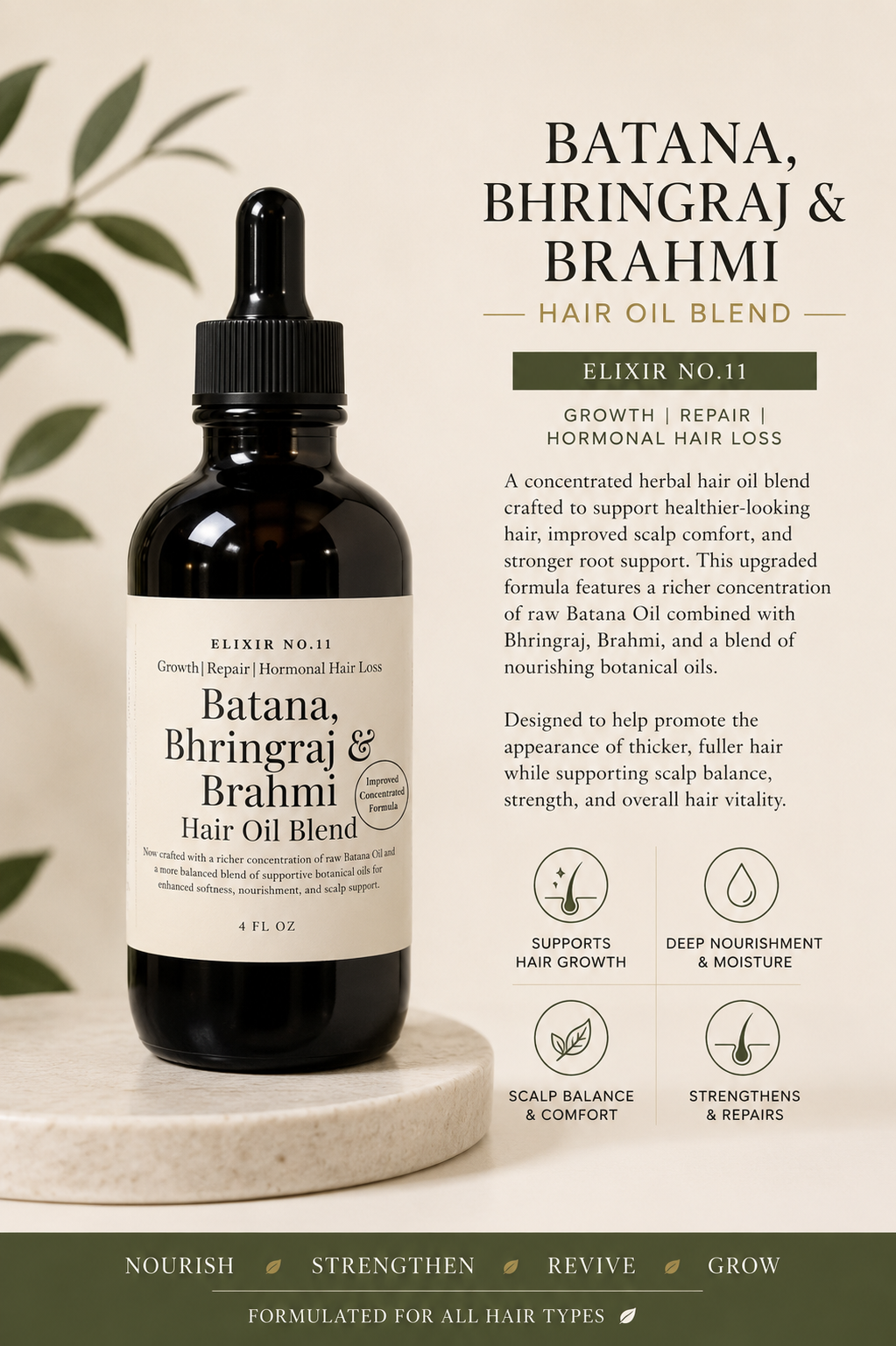 ELIXIR NO. 11 — Batana, Bhringraj & Brahmi Hair Oil Concentrate